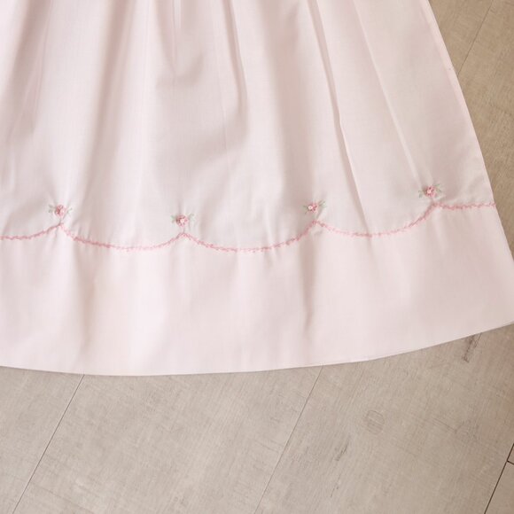 Pink Smocked Dress Pearl Flower Fly Sleeve Bishop Feltman Brothers NWT - Picture 5 of 5